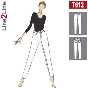 Line2Line snitmønster - T612 Jeans - Straight H